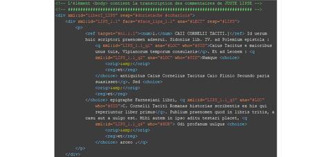 encodage XML-TEI du premier commentaire de Lipse encodage XML-TEI du premier commentaire de Lipse