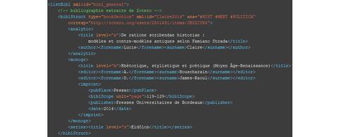 encodage XML d’un élément bibliographique encodage XML d’un élément bibliographique